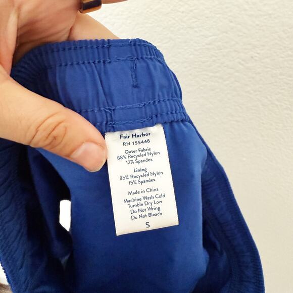 [Fair Harbor] Blue Atlantique Running Shorts Workout Built In Brief Size Small S - Picture 12 of 12
